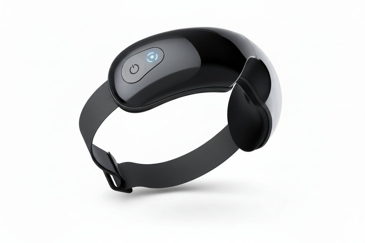 Zora Terapéutica Zora Smart Heated Eye Massager with air pressure and music features for relaxing eye care.