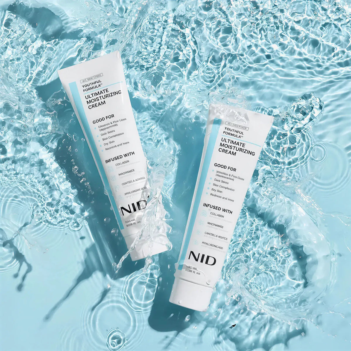 Zora NIDA Daily Moisturizing Cream in a jar, creamy face moisturizer with a smooth texture for daily skincare.