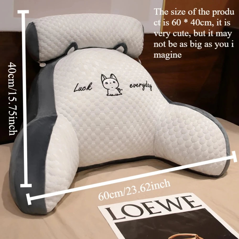 Zora adjustable reading backrest pillow with supportive cushion and ergonomic design for comfortable reading or relaxing.