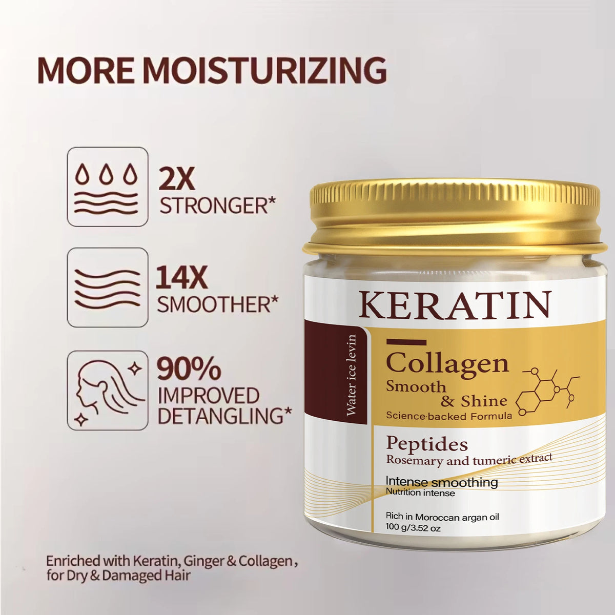 Zora Keratin and Collagen Rosemary Hair Mask for deep conditioning and hair care, shown in a sleek jar with rosemary sprigs