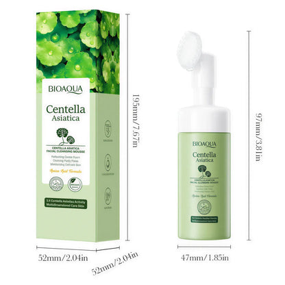 BIOAQUA Zora Centella Facial Cleansing Mousse with Brush, gentle daily skincare cleanser for clean, refreshed skin.