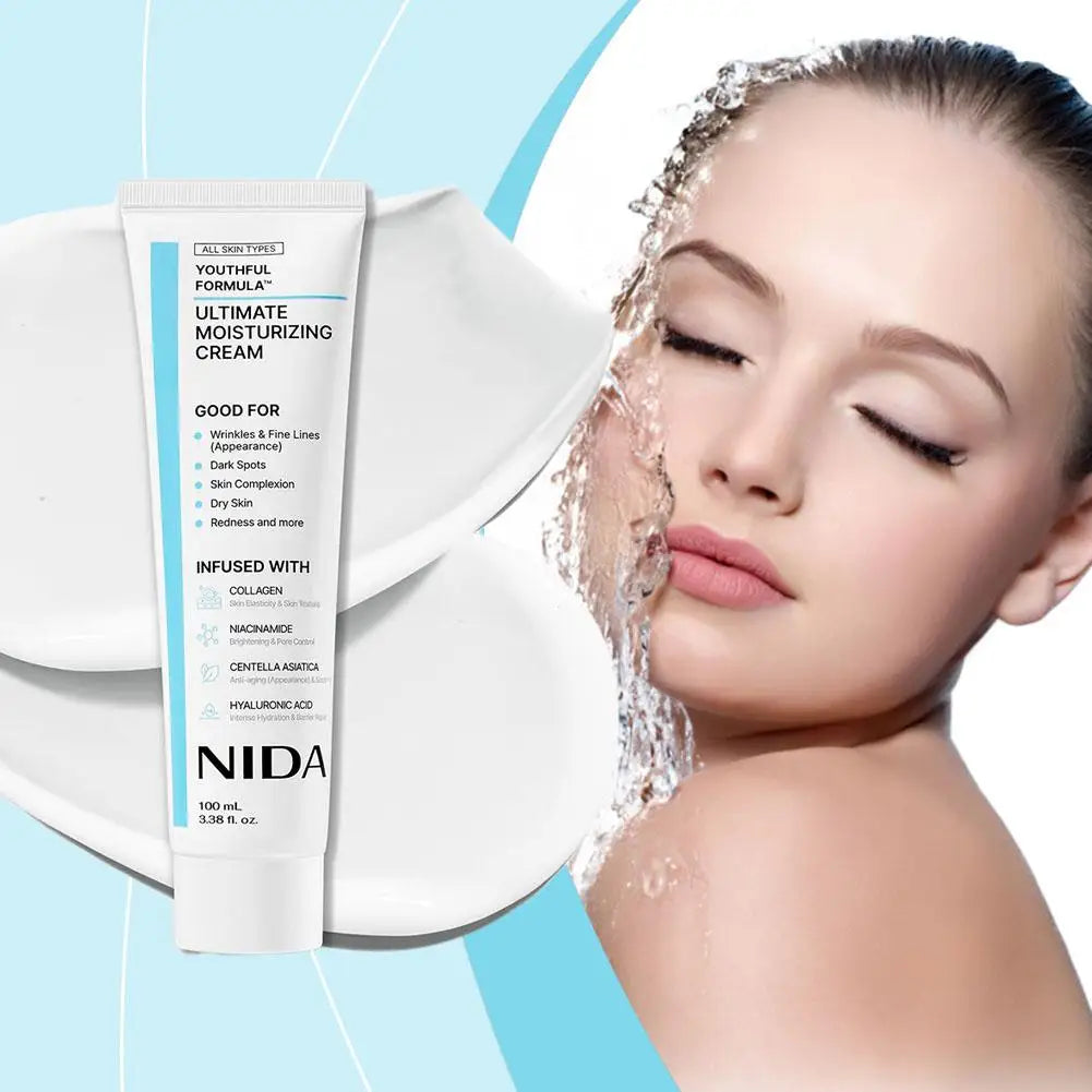 Zora NIDA Daily Moisturizing Cream in a jar, smooth face cream with hydrating ingredients for daily skincare.