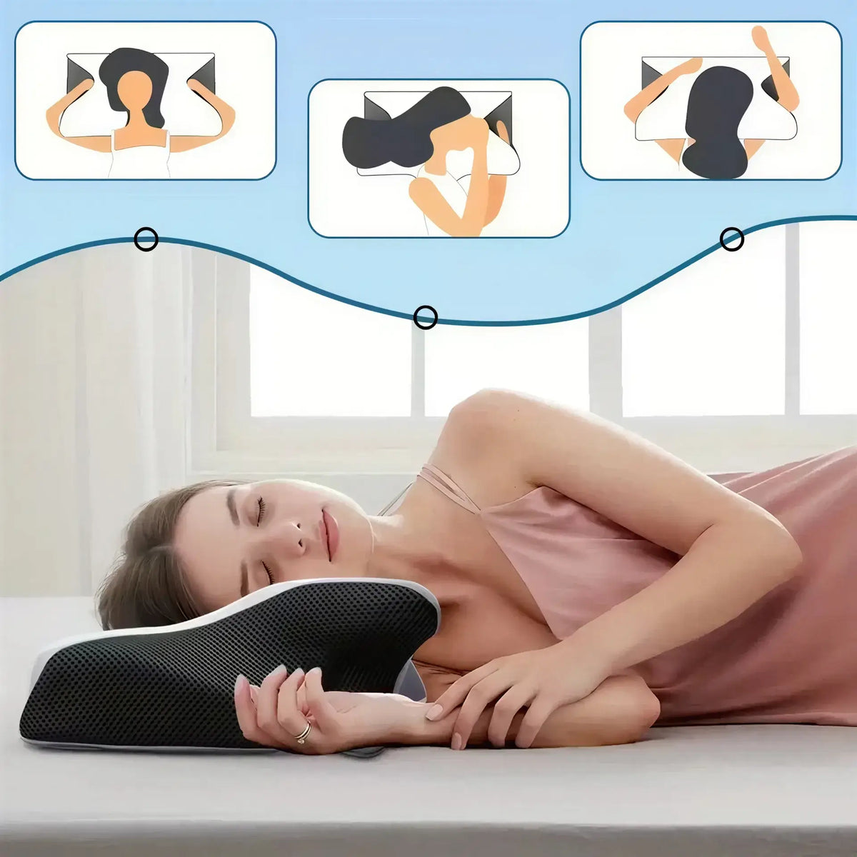 Zora cervical support memory foam pillow for sleeping with ergonomic design and soft cover, ideal for neck and shoulder comfort.