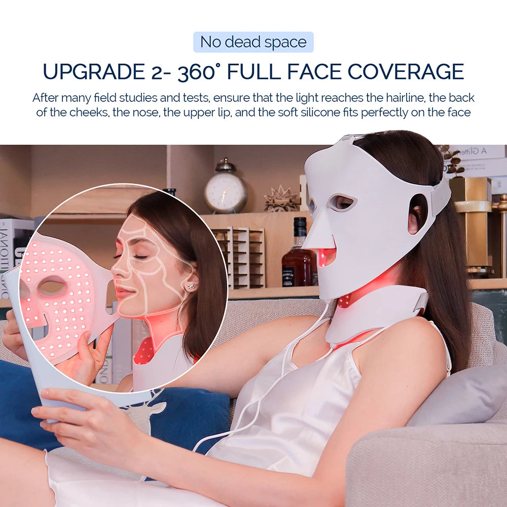 7-Color LED Face & Neck Light Therapy Mask