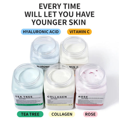 Zora Jelly Face Mask Powder in a jar, showcasing the skincare face mask product with a smooth, glossy finish on the packaging.