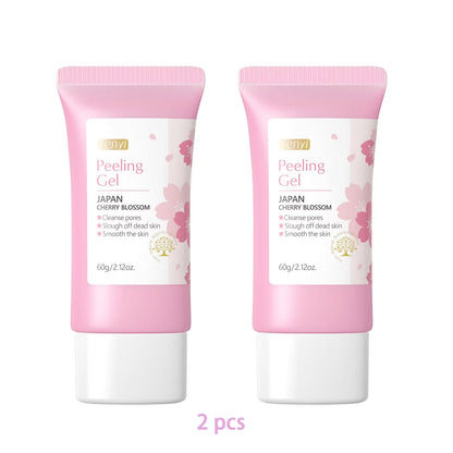 Zora Gentle Facial Exfoliating Gel in a clear tube, showing the product name and texture, designed for daily skin smoothing.