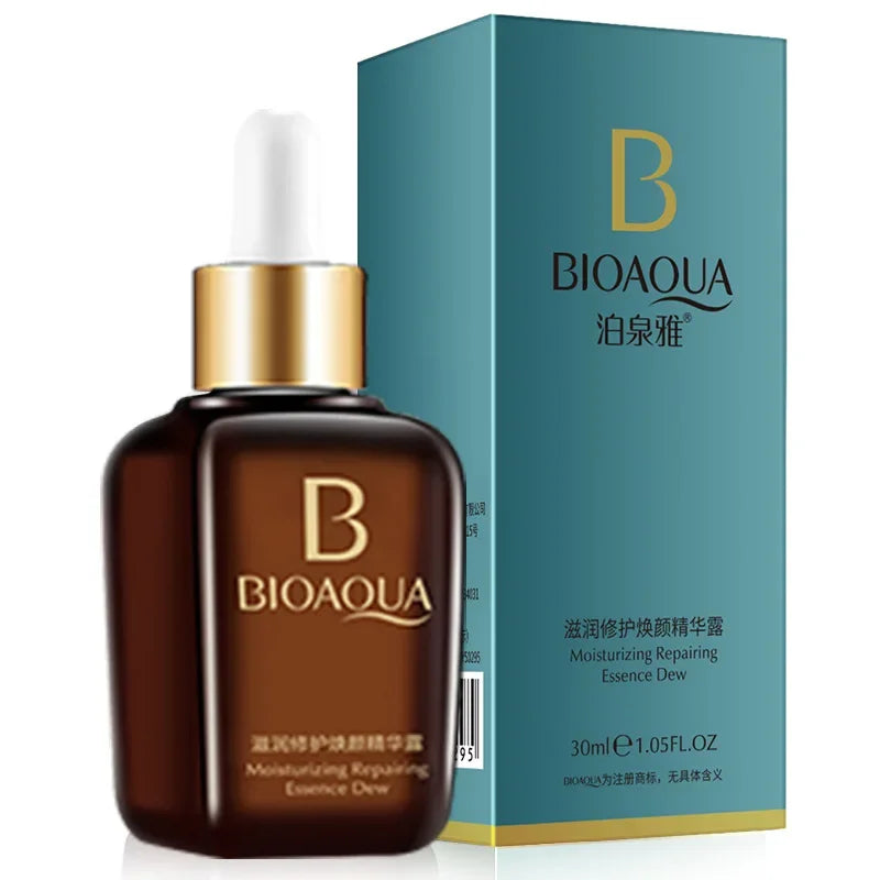 Zora Hydrating Facial Serum in a glass bottle with a dropper, designed to moisturize and nourish the skin.