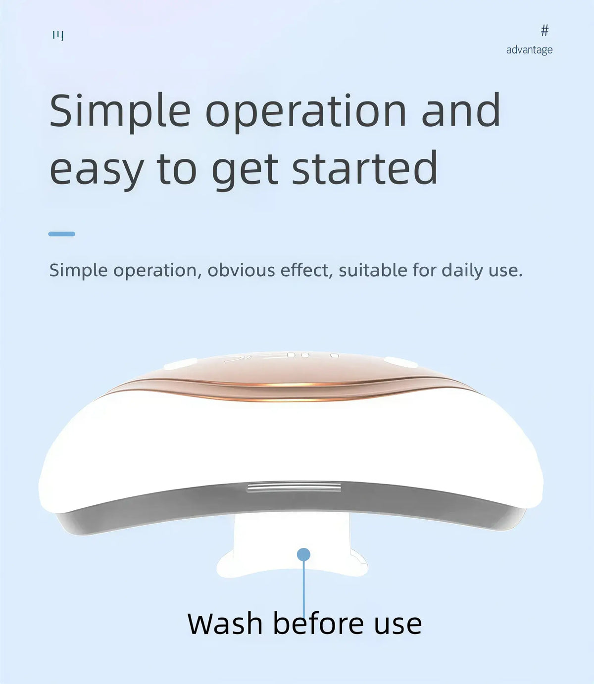 Zora 3-in-1 Lip and Eye Care Facial Massager showing sleek handheld device with massage heads for skin rejuvenation