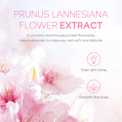 Zora Cherry Blossom Exfoliating Gel with cherry blossom extract in a clear tube, showcasing its gentle exfoliating formula.