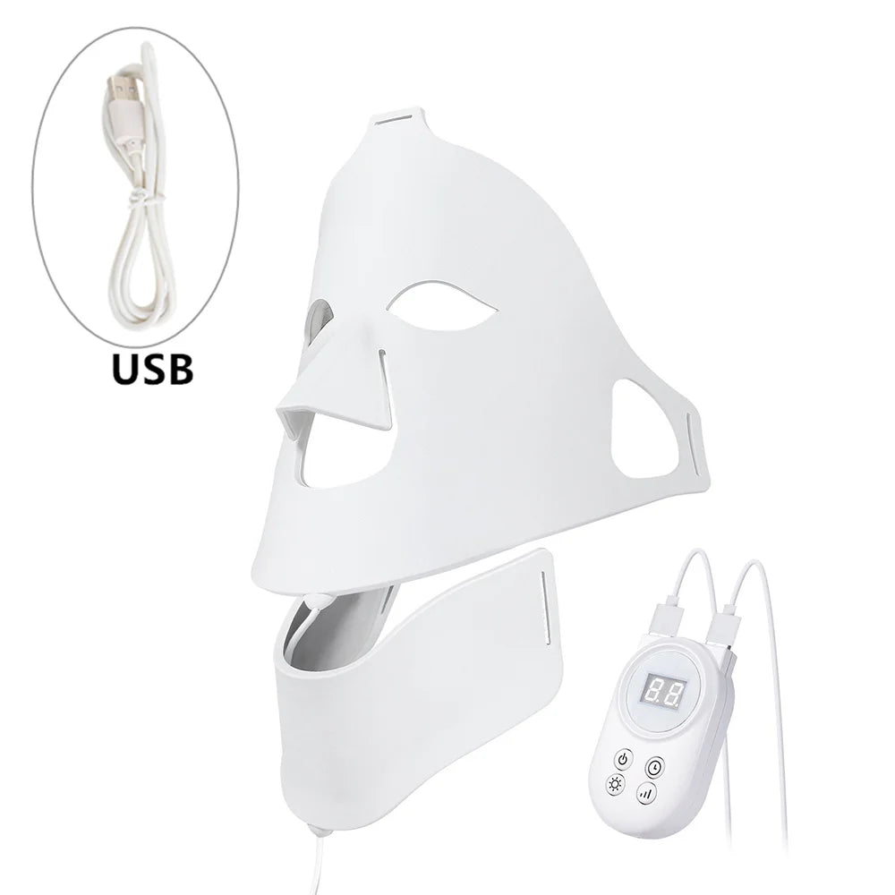 7-Color LED Face & Neck Light Therapy Mask