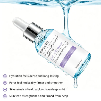 Zora peptide and hyaluronic acid collagen face serum in a clear glass bottle with dropper, ideal for nourishing skincare.