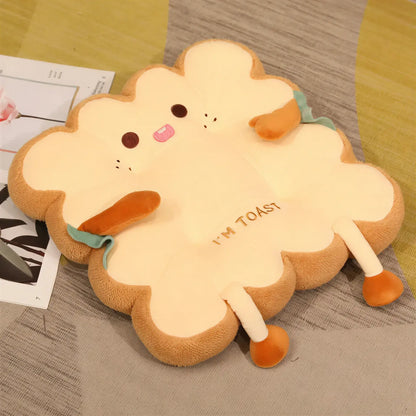 Zora toast-shaped seat and back cushion with soft fabric, designed for comfortable support and decorative seating.