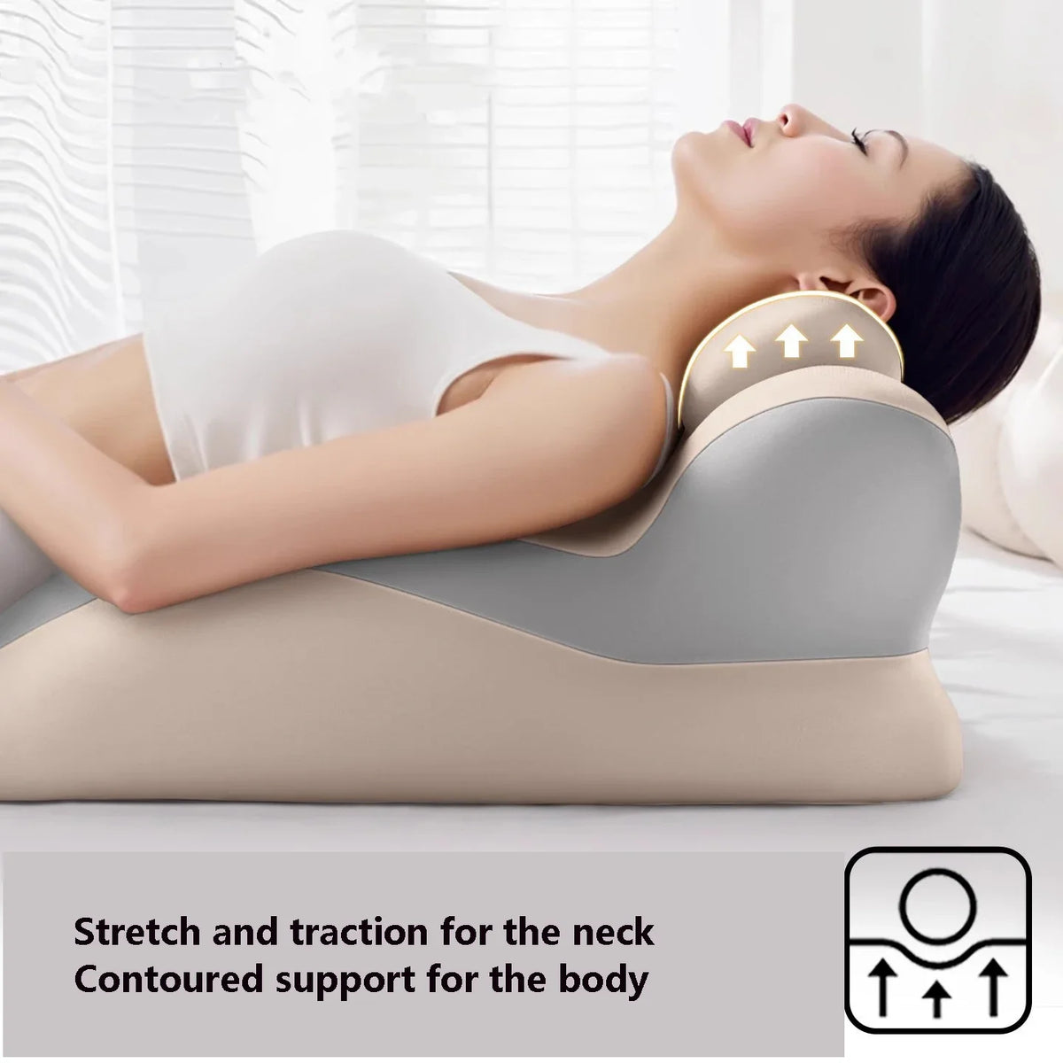 Zora ergonomic memory foam wedge pillow with curved design for comfortable support and relief, ideal for pillows and cushions.