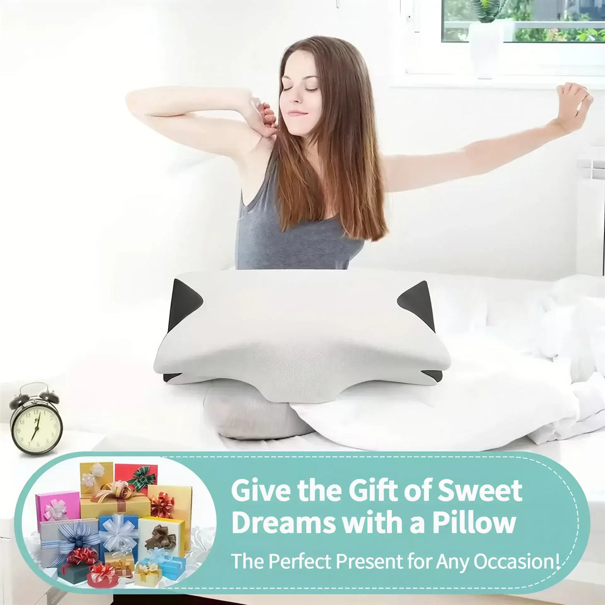 Zora cervical support memory foam pillow for sleeping with ergonomic design and soft fabric cover for neck comfort.