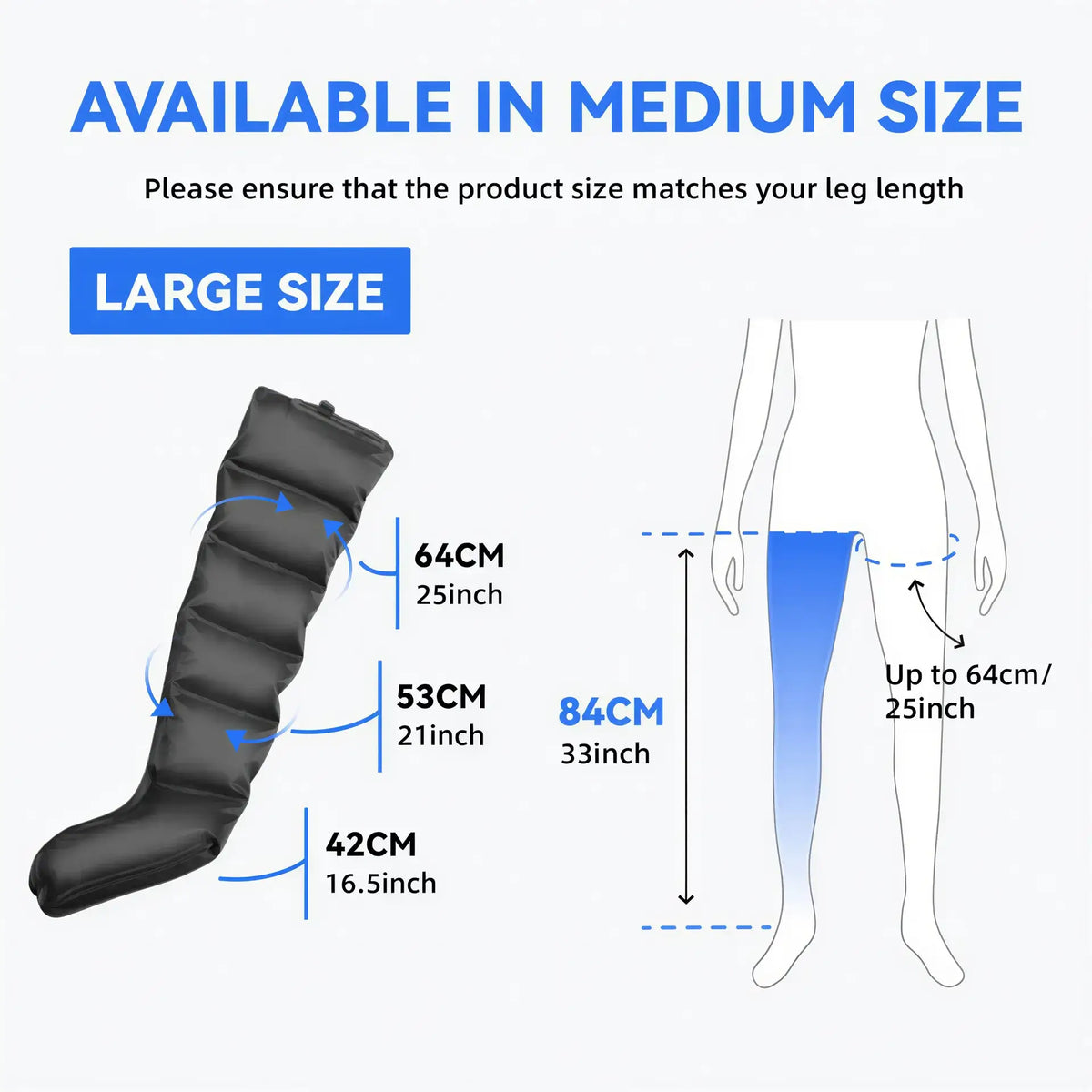 Zora Air Compression Leg Massager with adjustable cuffs and control panel for soothing leg compression therapy.