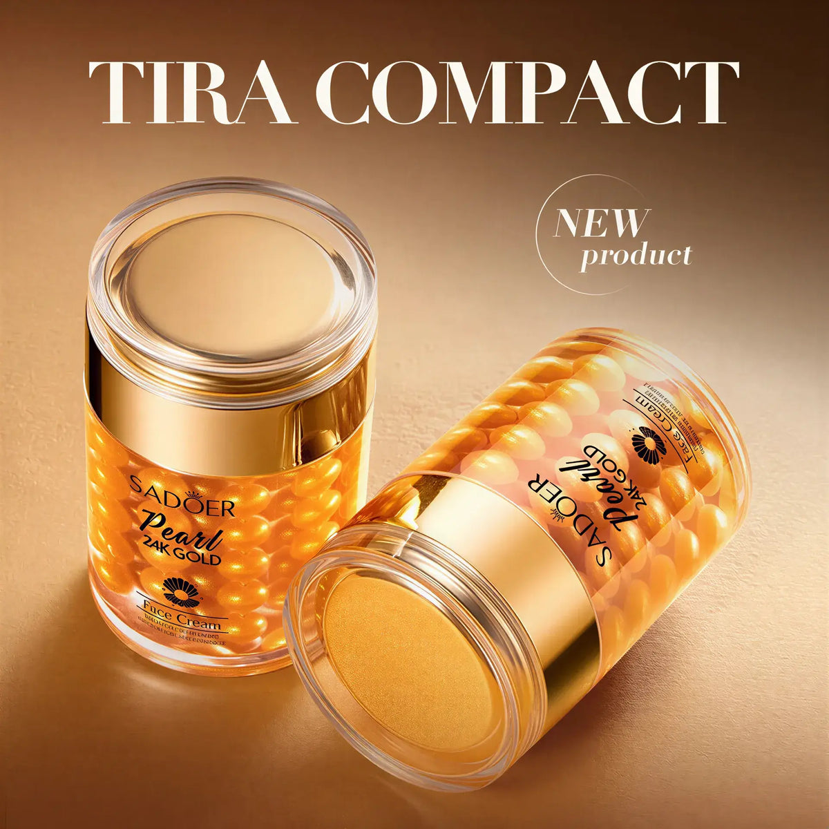 Zora 24K Golden Pearl Collagen Face Cream in a jar, hydrating skincare with golden pearl ingredients for radiant skin.