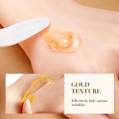 Zora 24K Golden Pearl Collagen Face Cream in a jar, hydrating skincare with a luxurious gold and pearl appearance.