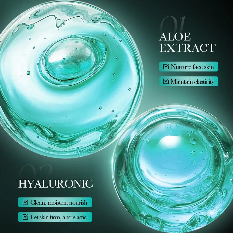 Zora Hyaluronic Acid Crystal Facial Mask showing a soothing sheet mask with a clear, hydrating design for radiant skin.