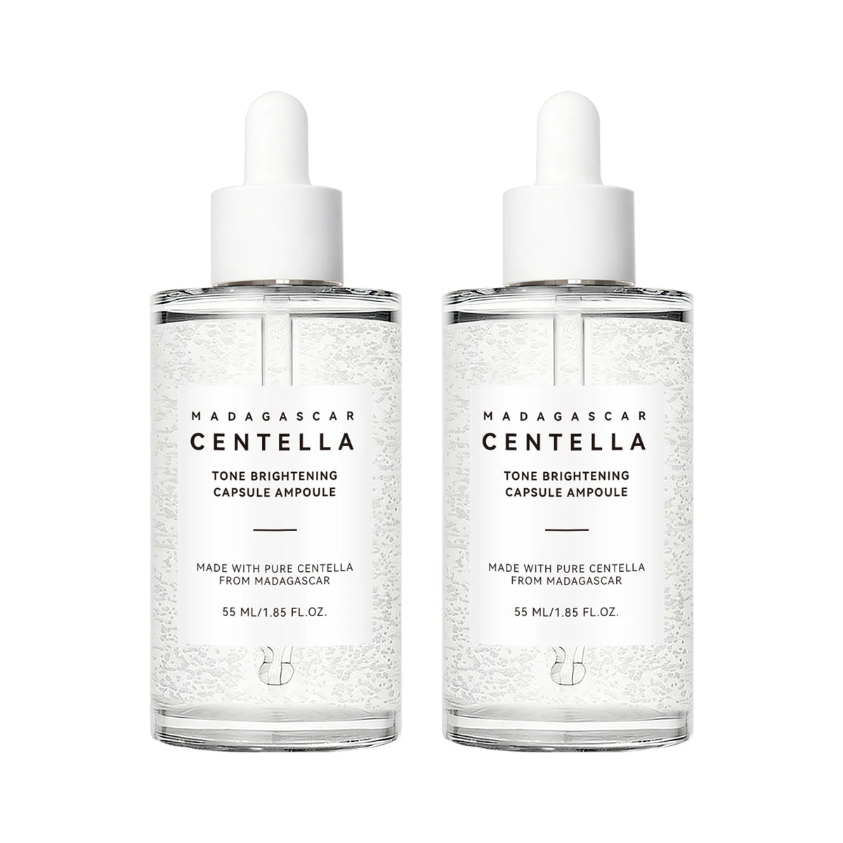 Zora Madagascar Centella Comfort Serum in a clear glass bottle with dropper, designed for soothing and hydrating facial skincare.