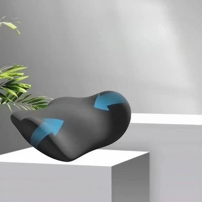 Zora ergonomic memory foam lumbar support cushion for office chairs, providing back pain relief and improved posture.