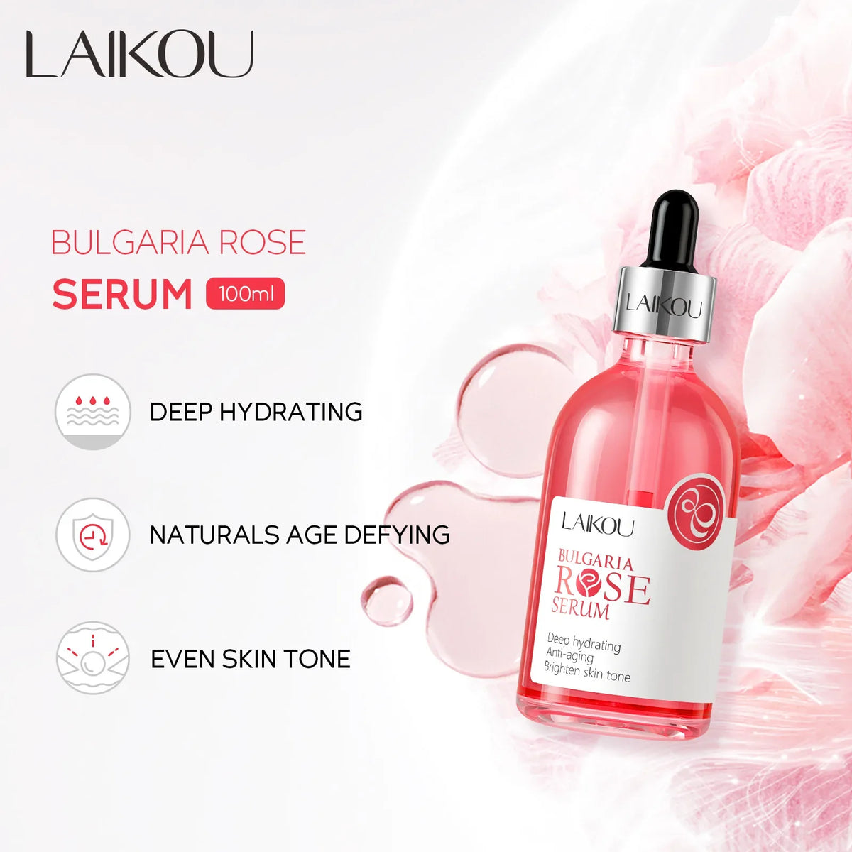 Zora Rose & Sakura Essence Serum for hydrating face skincare, featuring a clear bottle and dropper applicator.