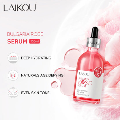 Zora Rose & Sakura Essence Serum for hydrating face skincare, featuring a clear bottle and dropper applicator.
