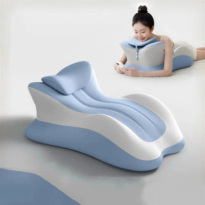 Zora ergonomic memory foam wedge pillow with a beige cover, designed for support and comfort in pillows and cushions category