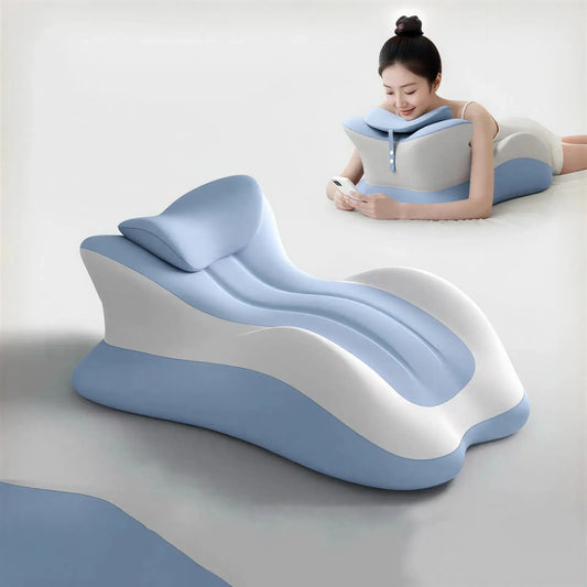 Zora ergonomic memory foam wedge pillow with a beige cover, designed for support and comfort in pillows and cushions category