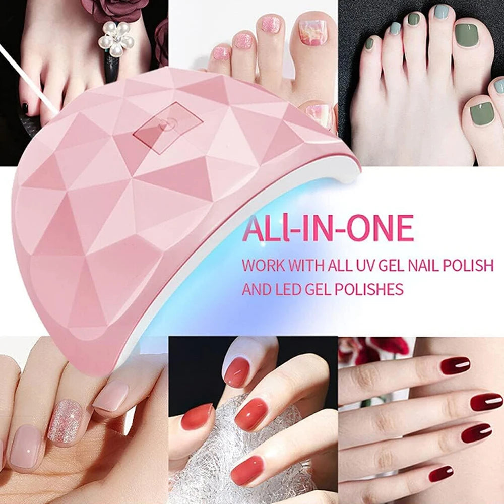 Zora LED gel nail curing lamp for nail care devices, with a sleek design and multiple curing light settings.
