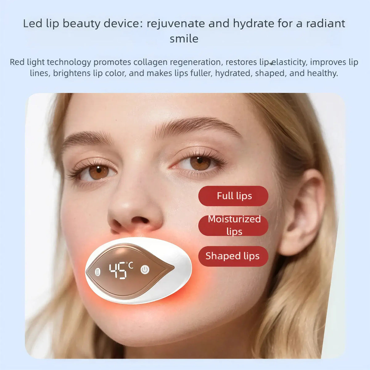 Zora 3-in-1 Lip and Eye Care Facial Massager with sleek design, suitable for soothing and revitalizing facial skin.