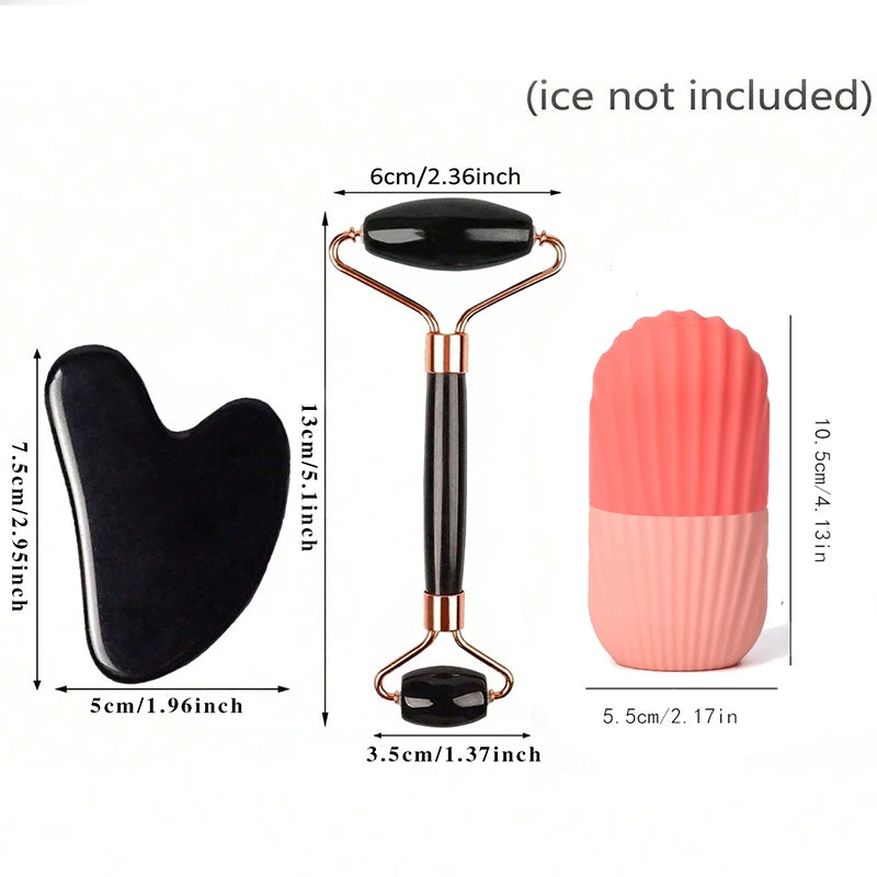 Ice Face Roller & Gua Sha Skincare Set