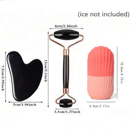 Ice Face Roller & Gua Sha Skincare Set
