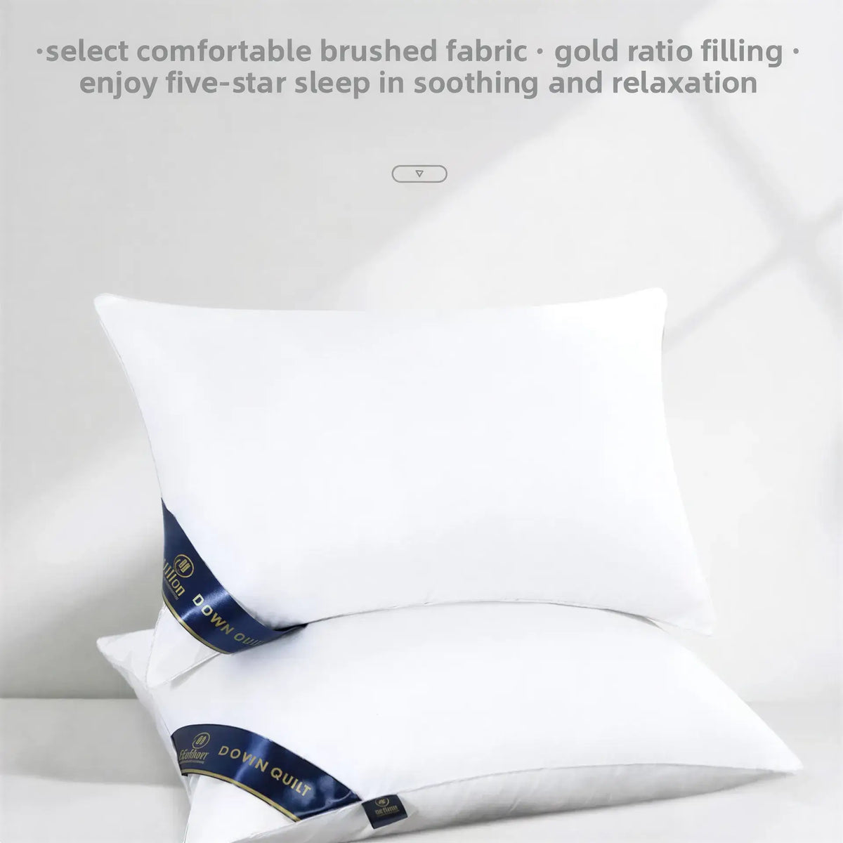Zora hotel-style pillow with neck support, featuring soft fabric and ergonomic design for comfortable sleep and rest.