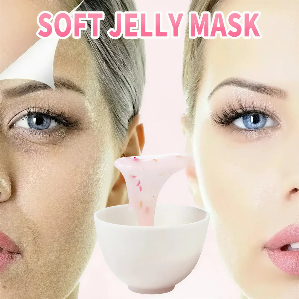 Zora Jelly Face Mask Powder in a jar, natural skincare product for face masks, with a smooth, jelly-like texture and packaging.