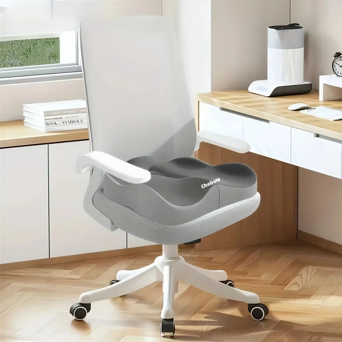 Zora 3D ergonomic memory foam seat cushion showing breathable cover and contoured design for comfort and support