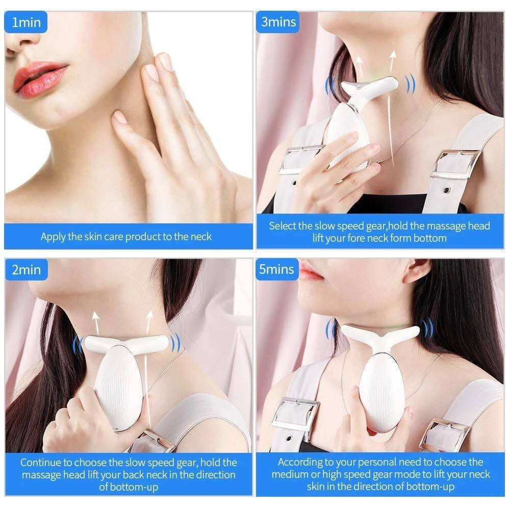 Zora Microcurrent Facial and Neck Massager in black, showing the compact handheld beauty device for facial skincare.