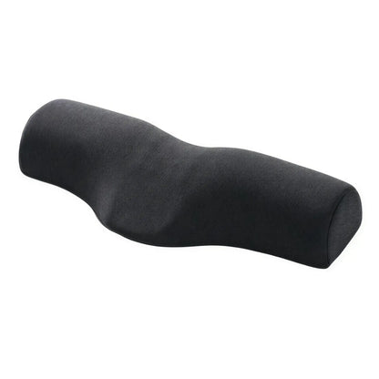 Zora Contour Memory Foam Pillow showing ergonomic shape and soft fabric cover for neck support and comfort.