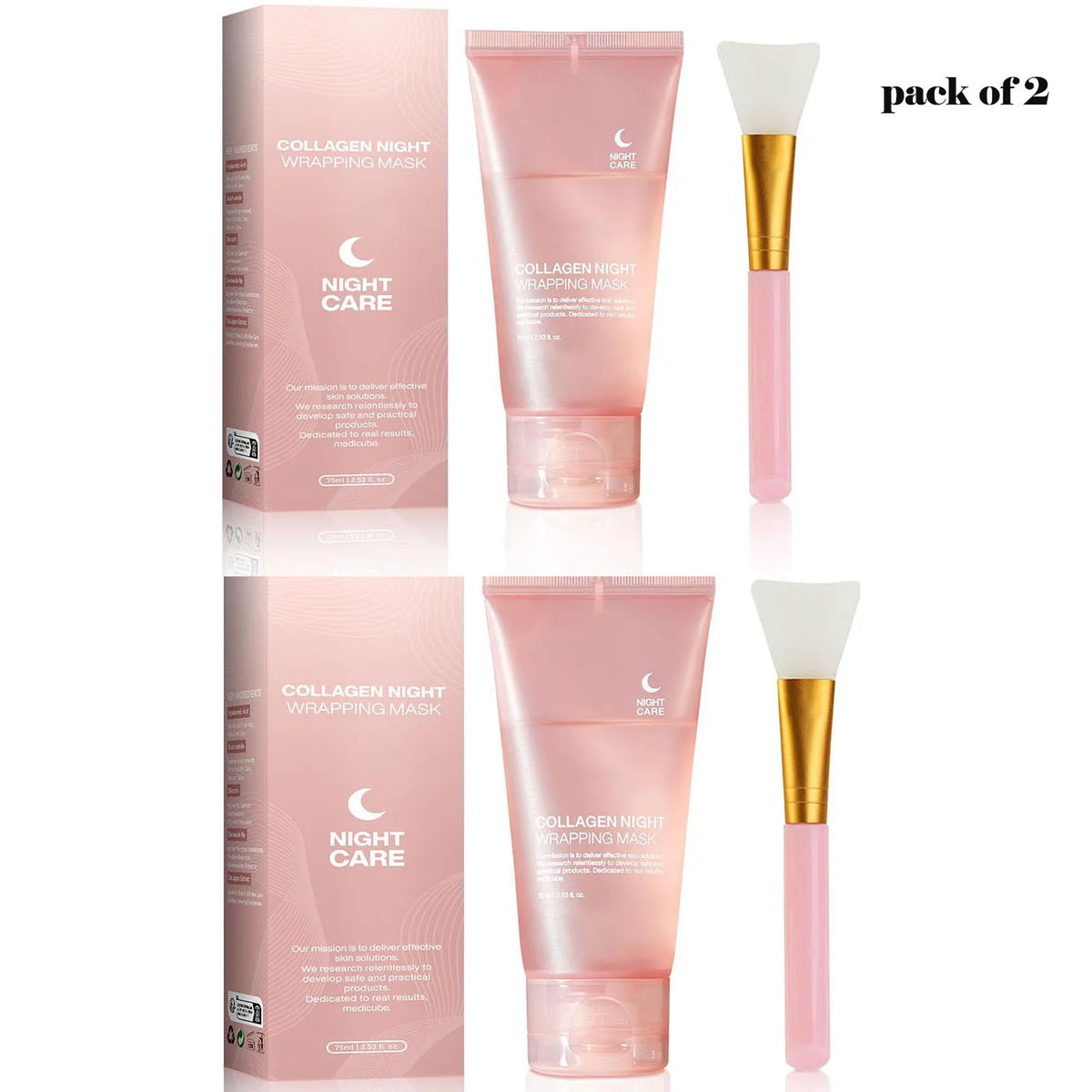 Zora Collagen Overnight Peel-Off Face Mask applied on skin, showcasing its smooth, clear appearance for youthful, radiant skin.