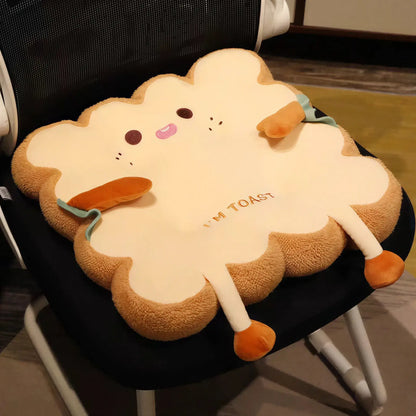 Zora toast-shaped seat and back cushion with soft fabric cover, designed for comfortable seating and support.