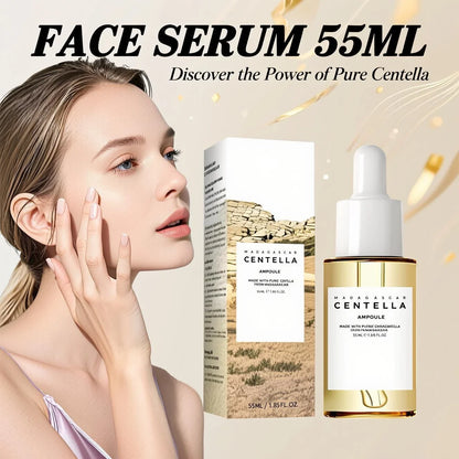Zora Madagascar Centella Comfort Serum in a glass bottle with dropper, designed for face skincare and calming skin.