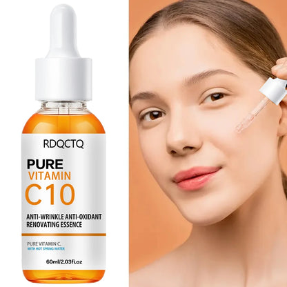 Zora Vitamin C Face Serum with Thermal Spring Water in a clear glass bottle showing the product label and dropper applicator.