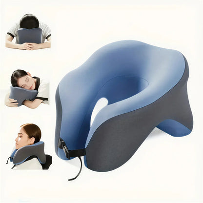 Zora U-shaped memory foam travel pillow showing soft, supportive design perfect for neck comfort during travel