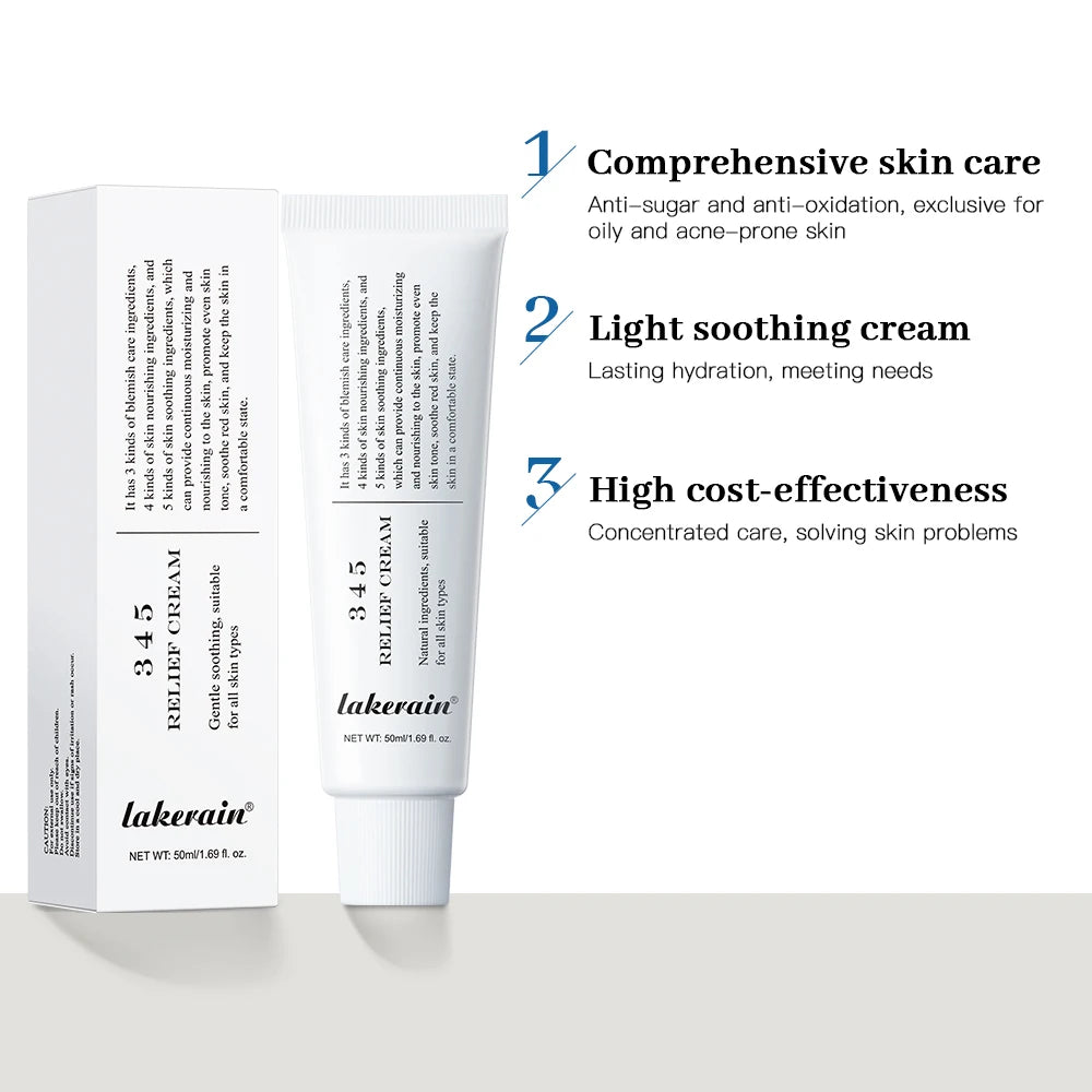 Zora 345 Soothing Moisturizer in a sleek jar, featuring a creamy texture ideal for hydrating and calming skin.