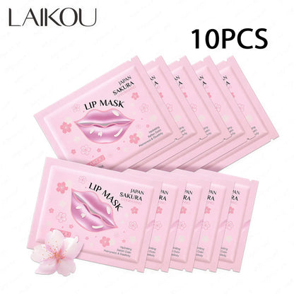 Zora LAIKOU Sakura Lip Mask showing a jar of moisturizing lip care with pink cherry blossom design and soft pink lip balm inside