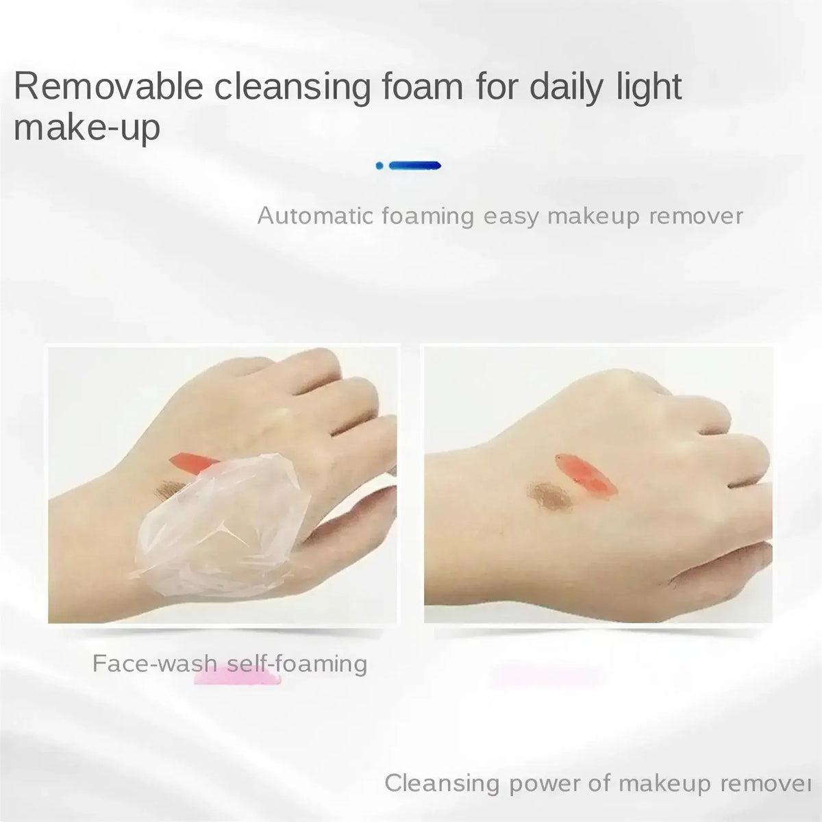 Zora Hyaluronic Acid Foaming Facial Cleanser for skincare, showing the gentle foaming texture in a clear bottle.