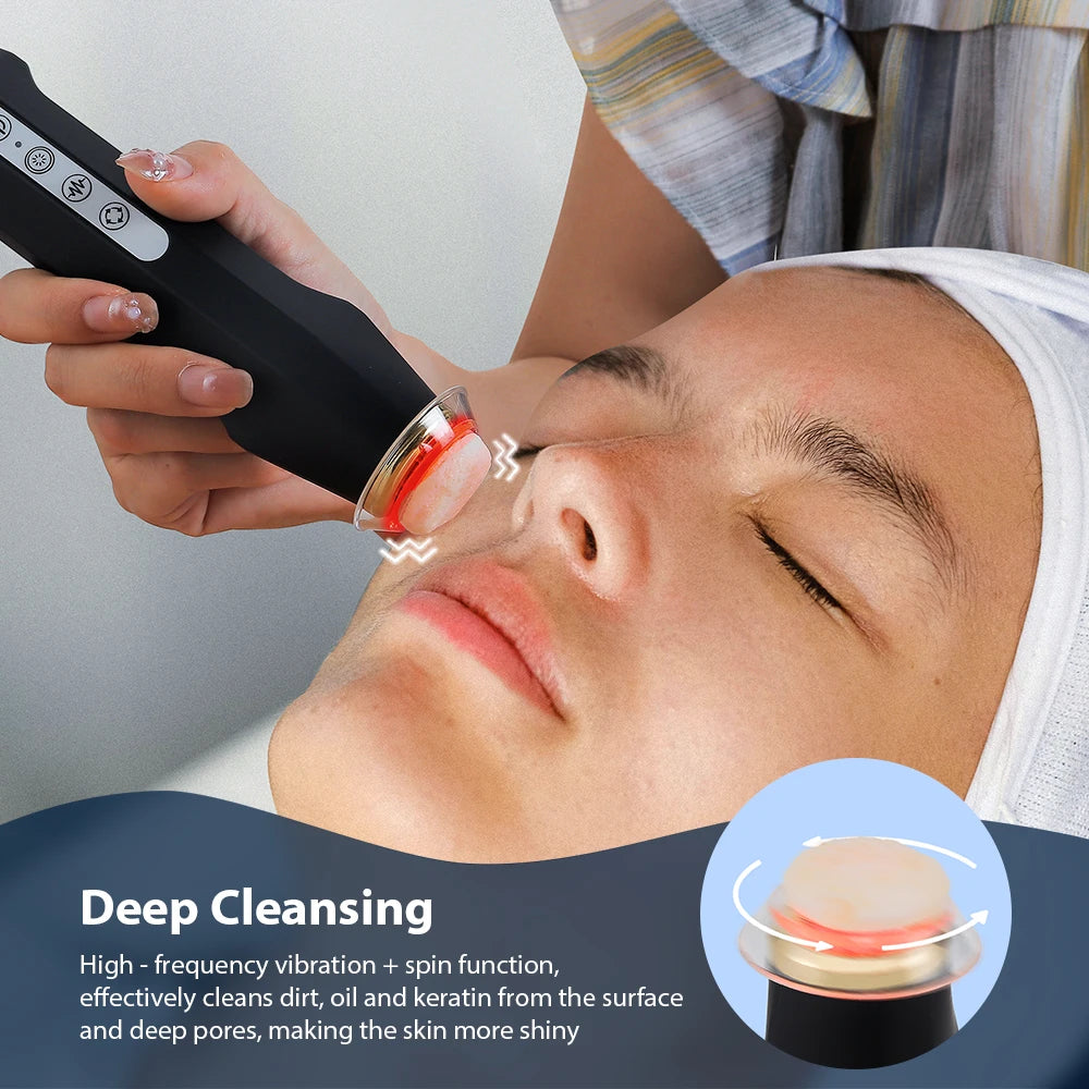 Zora CO2 Bubble Facial Care Pen showing its sleek black handle and nozzle for at-home facial cleansing and skincare treatment