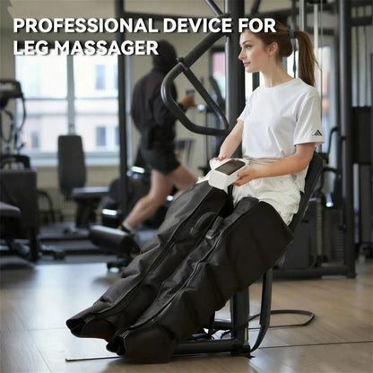 Zora Air Compression Leg Massage System with adjustable sleeves and control panel, designed to relieve leg pain and improve circulation.