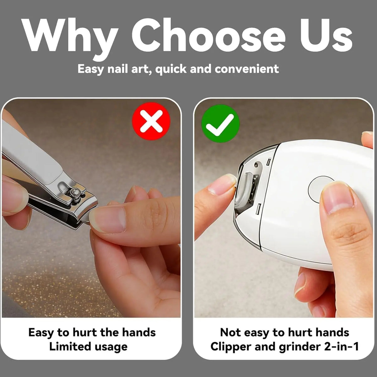 3-Speed Electric Nail Trimmer with LED Light