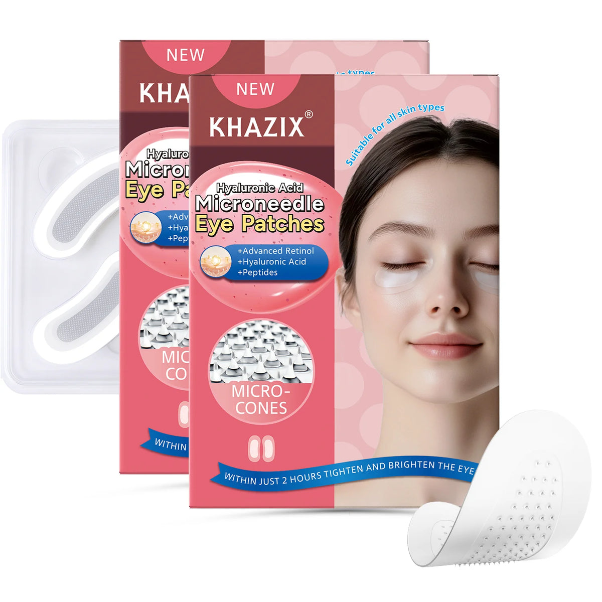 Retinol Microneedle Eye Patches with Hyaluronic Acid