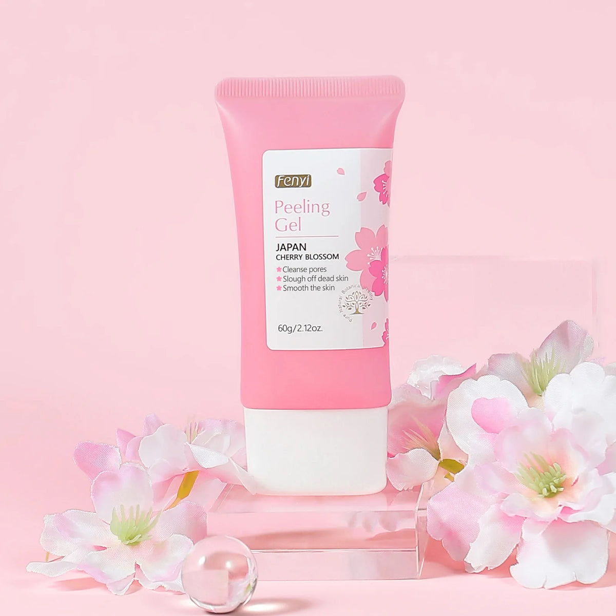 Zora Gentle Facial Exfoliating Gel in a clear tube, designed for daily skin smoothing and gentle facial cleansing.